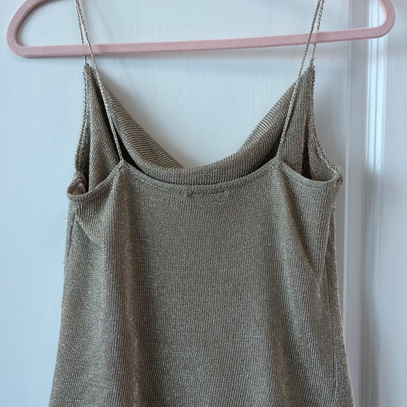 TOPSHOP Gold Metallic Chain Strap Cowl Neck Cami - Picture 9 of 9